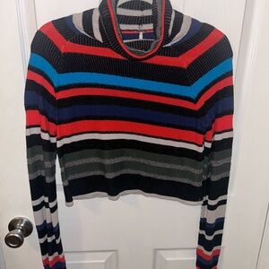 Free People Multicolor Striped Turtleneck Sweater